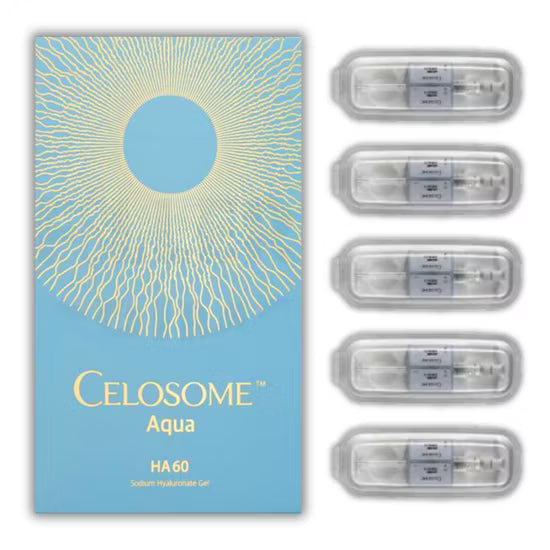 Celosome Aqua – Hidratación profunda con ácido hialurónico no reticulado (Caja 5×2.5 ml)